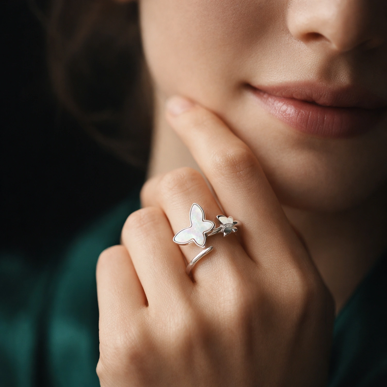 Butterfly Bloom Adjustable Ring - Image 2