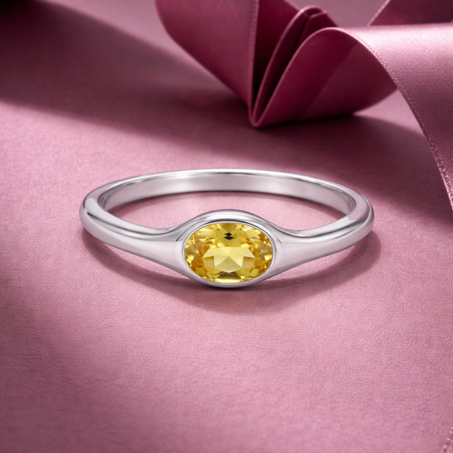 Oval Gemstone Silver Ring – 3 Colour Variation Collection - Image 4