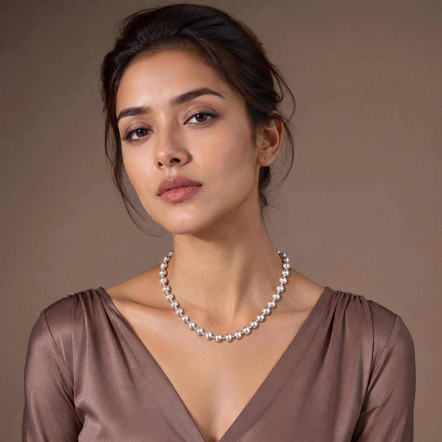 Silver Bead Necklace - Image 2