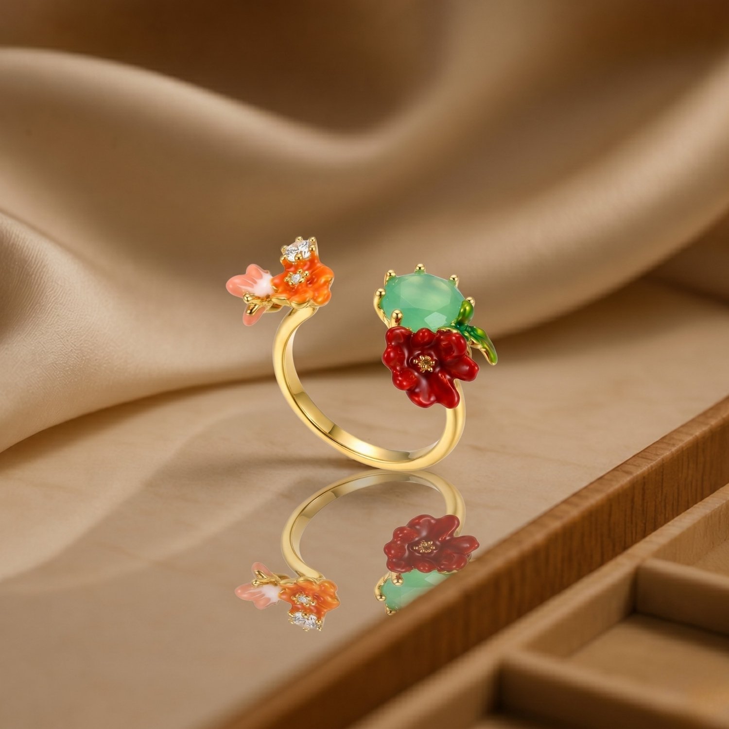 Multicolor Bloom Adjustable Ring