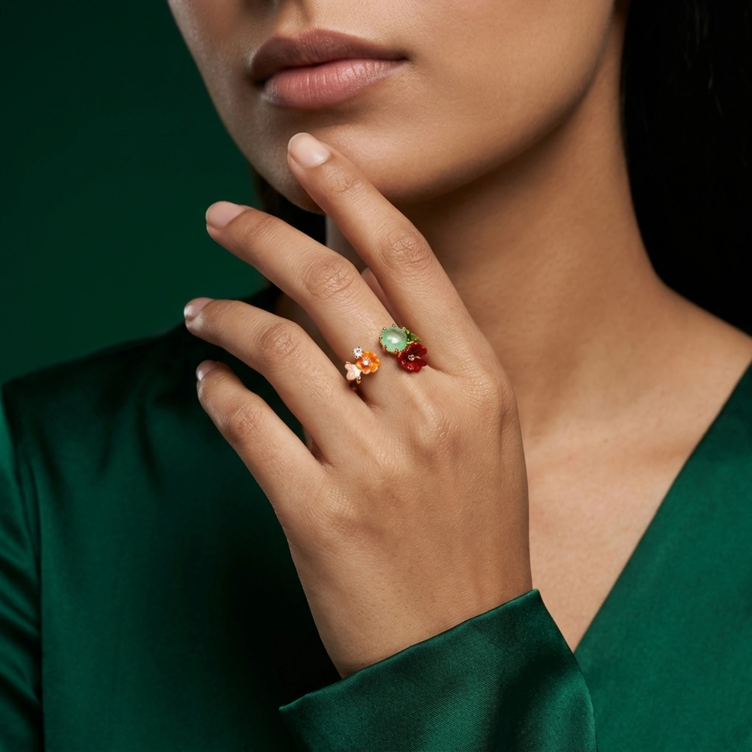 Multicolor Bloom Adjustable Ring - Image 2