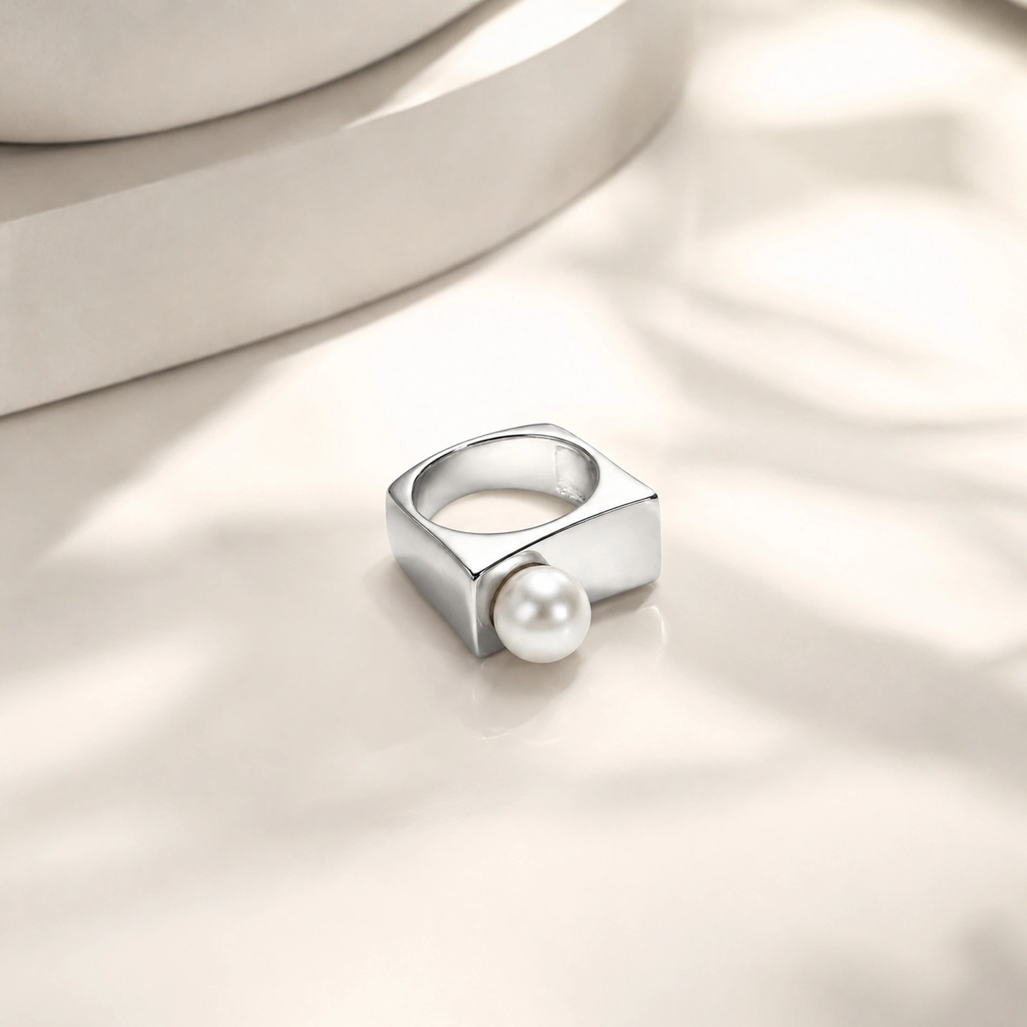 Pearl Edge Statement Ring