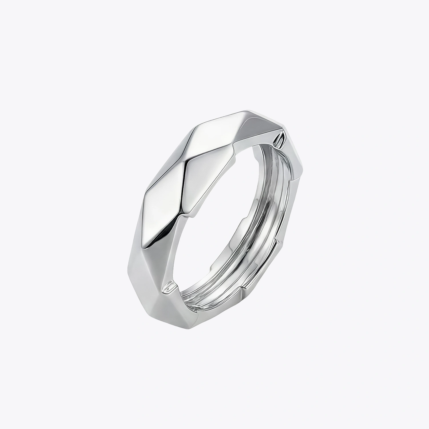 Faceted Prism Silver Ring - Image 3