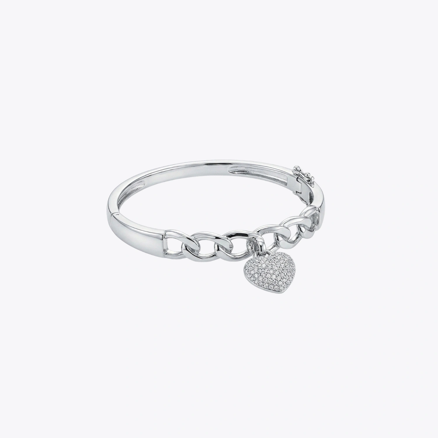 Silver Heart Charm Link Bracelet - Image 3