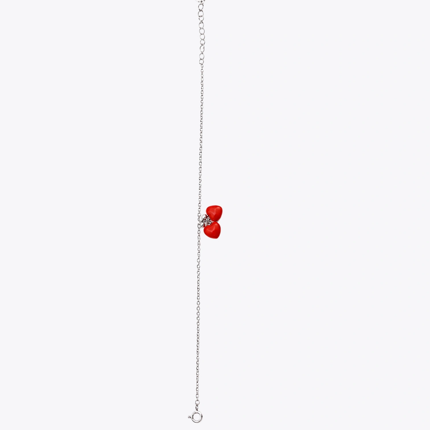 Ruby Heart Duo Charm Bracelet - Image 3