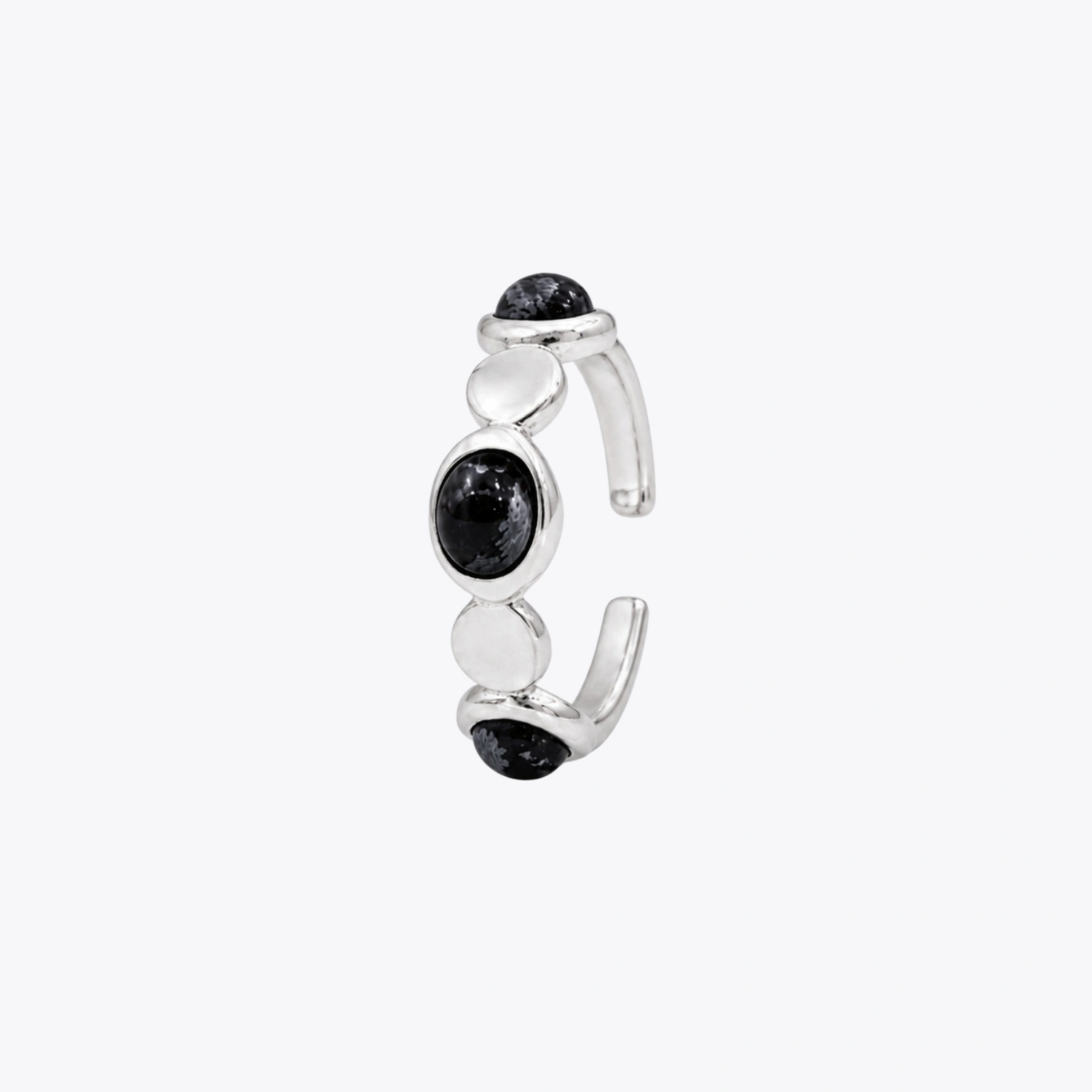 Midnight Pebble Silver Ring - Image 3