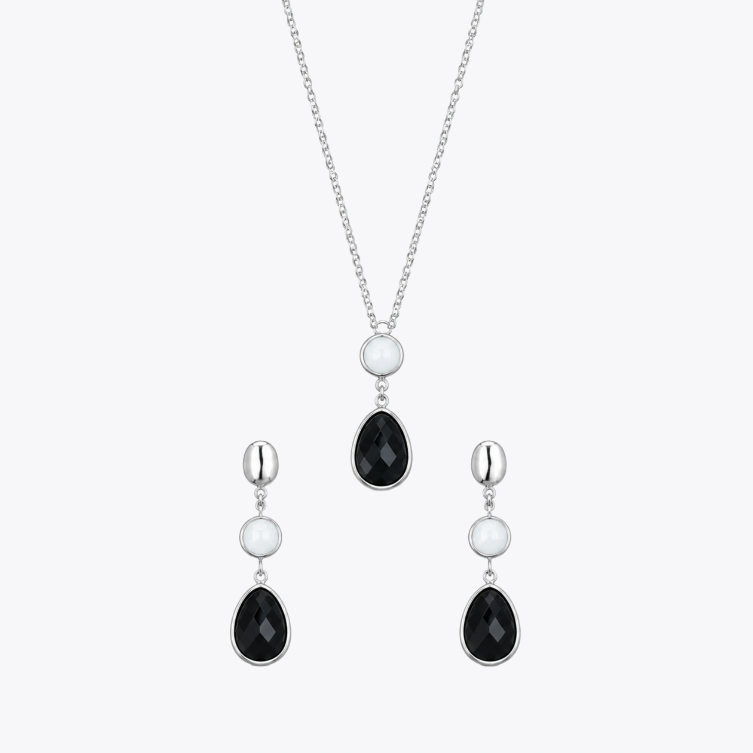 Midnight Pearl Drop Necklace & Earrings Combo - Image 3