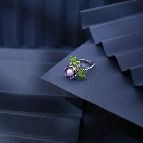 Emerald Bloom Floral Statement Ring