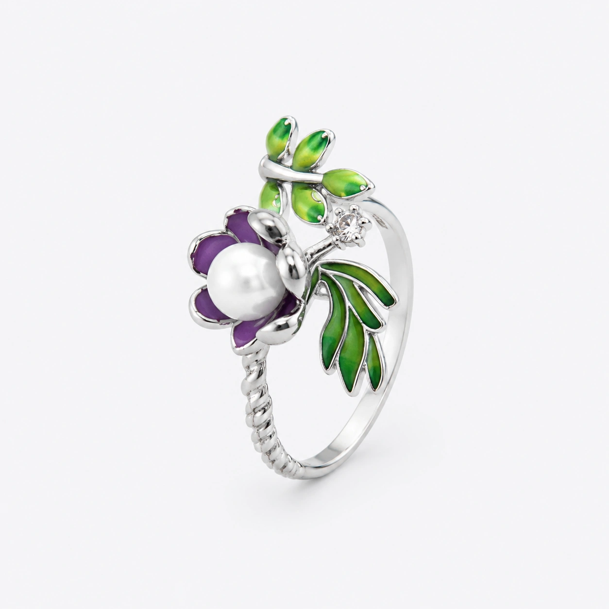 Emerald Bloom Floral Statement Ring - Image 3