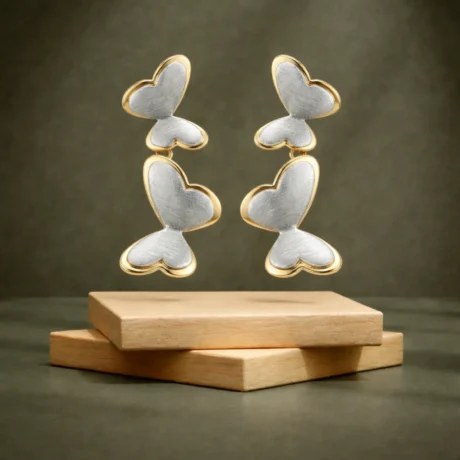 Two-Tone Butterfly Drop Earrings