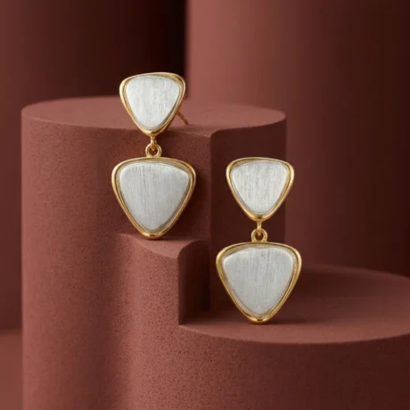 Golden Triangle Drop Earrings
