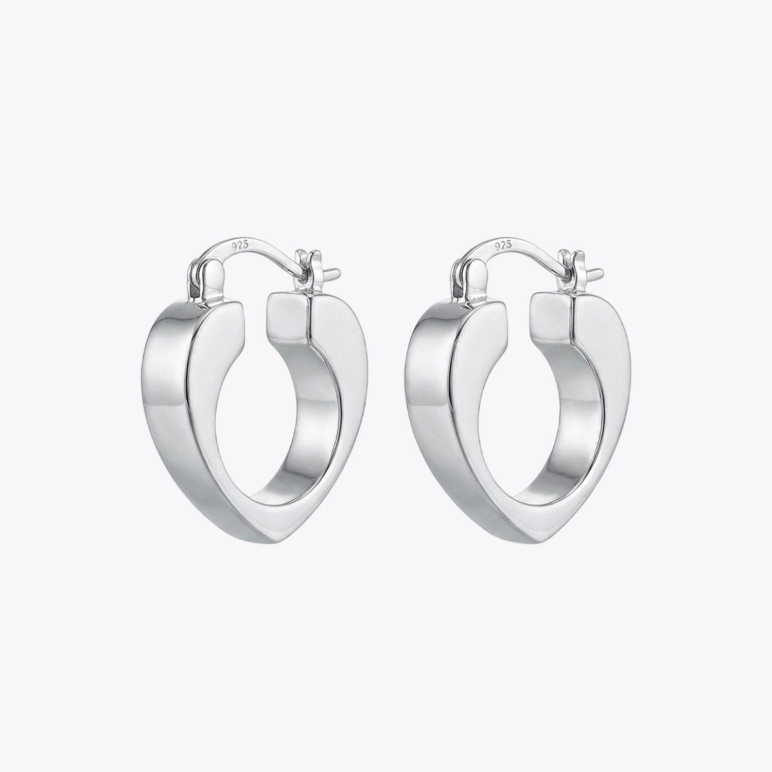 925 Silver Heart Hoop Earrings - Image 3