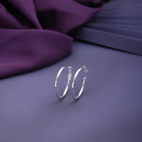 Classic Round Silver Hoop Earrings