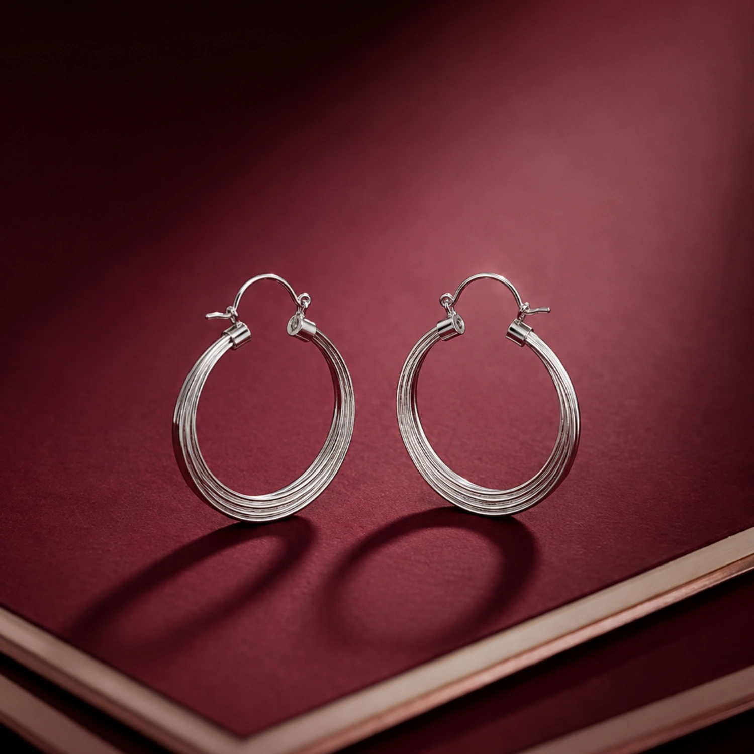 Silver Multi-Layer Hoop Earrings