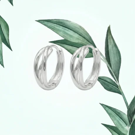Silver Twisted Hoop Earrings