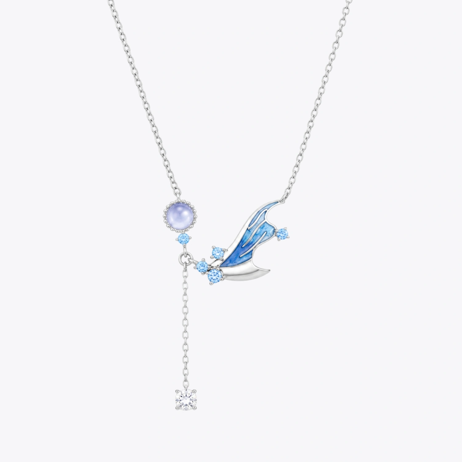 Blue Moon Leaf Drop Necklace - Image 3
