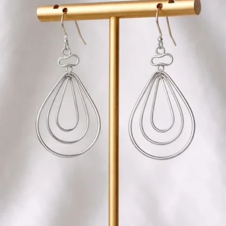 Silver Flow Teardrop Earrings