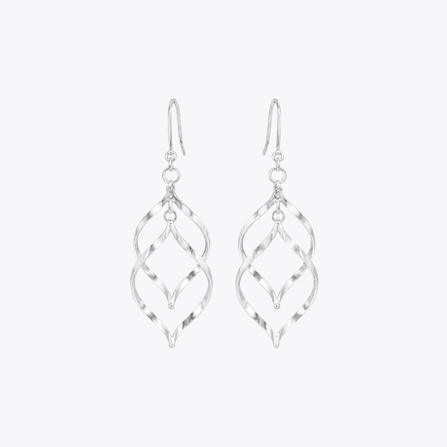 Silver Flow Drop Earrings - Image 3