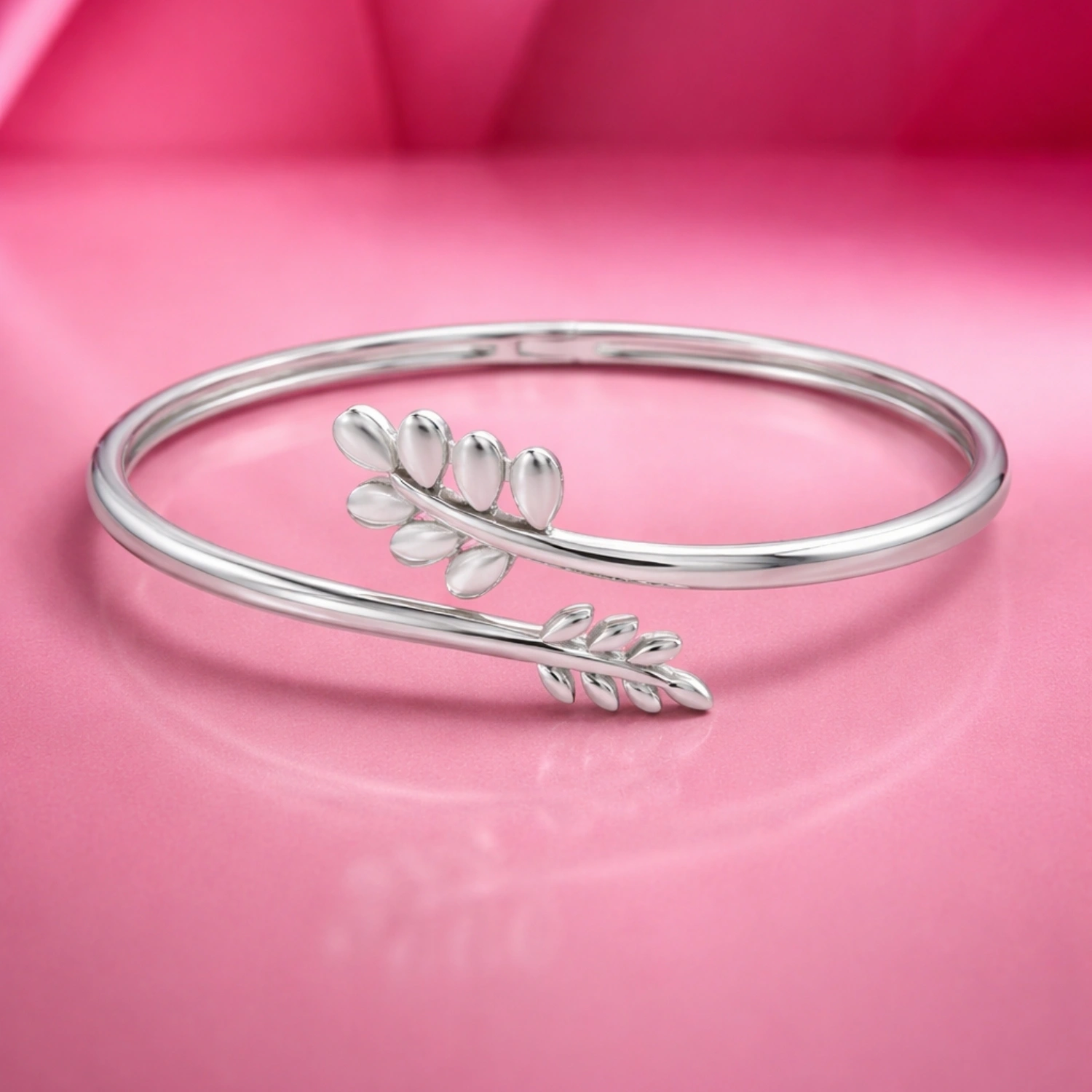 Silver Leaf Wrap Bracelet