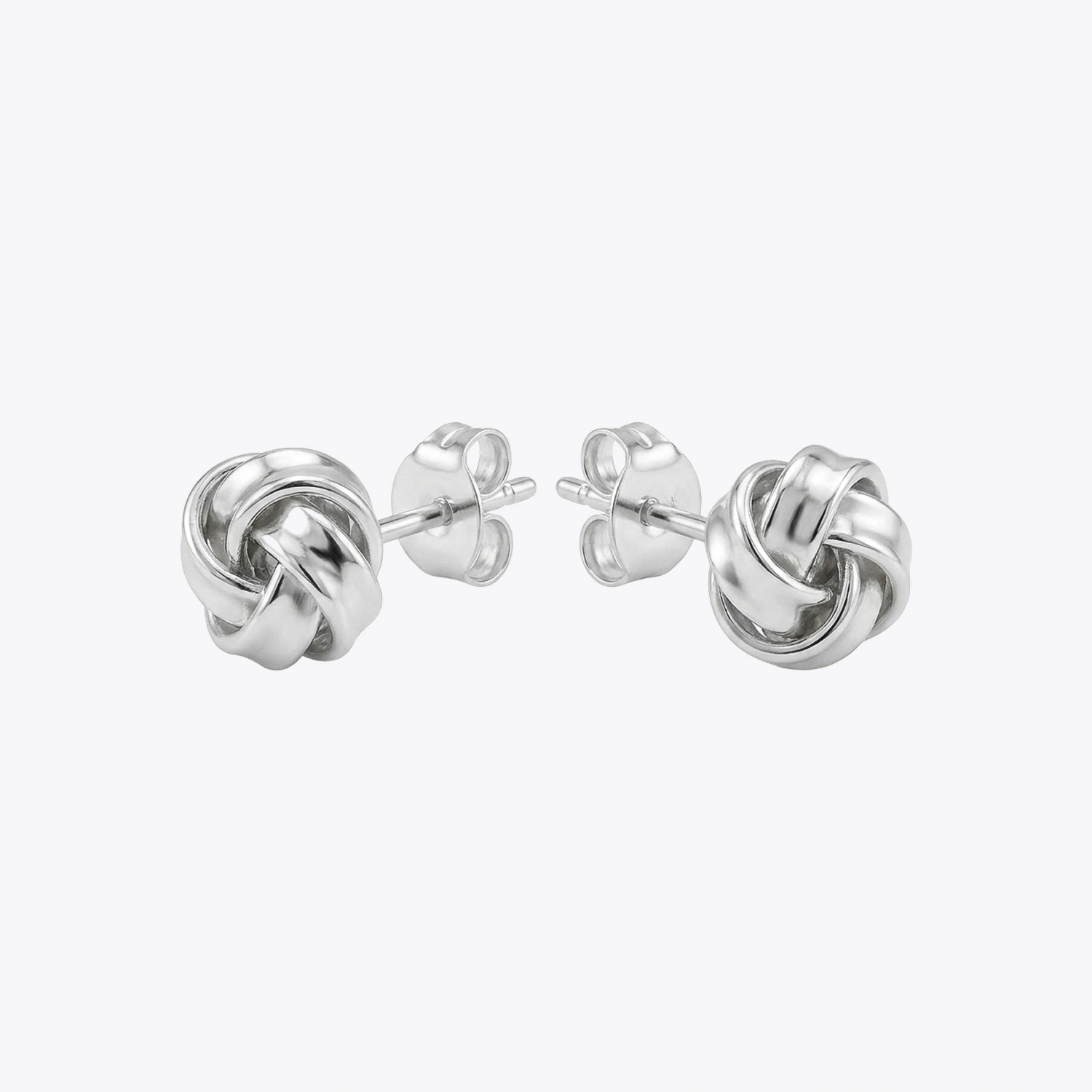 Silver Love Knot Stud Earrings - Image 3