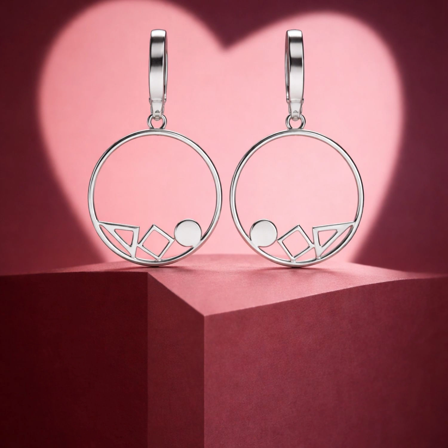 Geometric Circle Drop Earrings