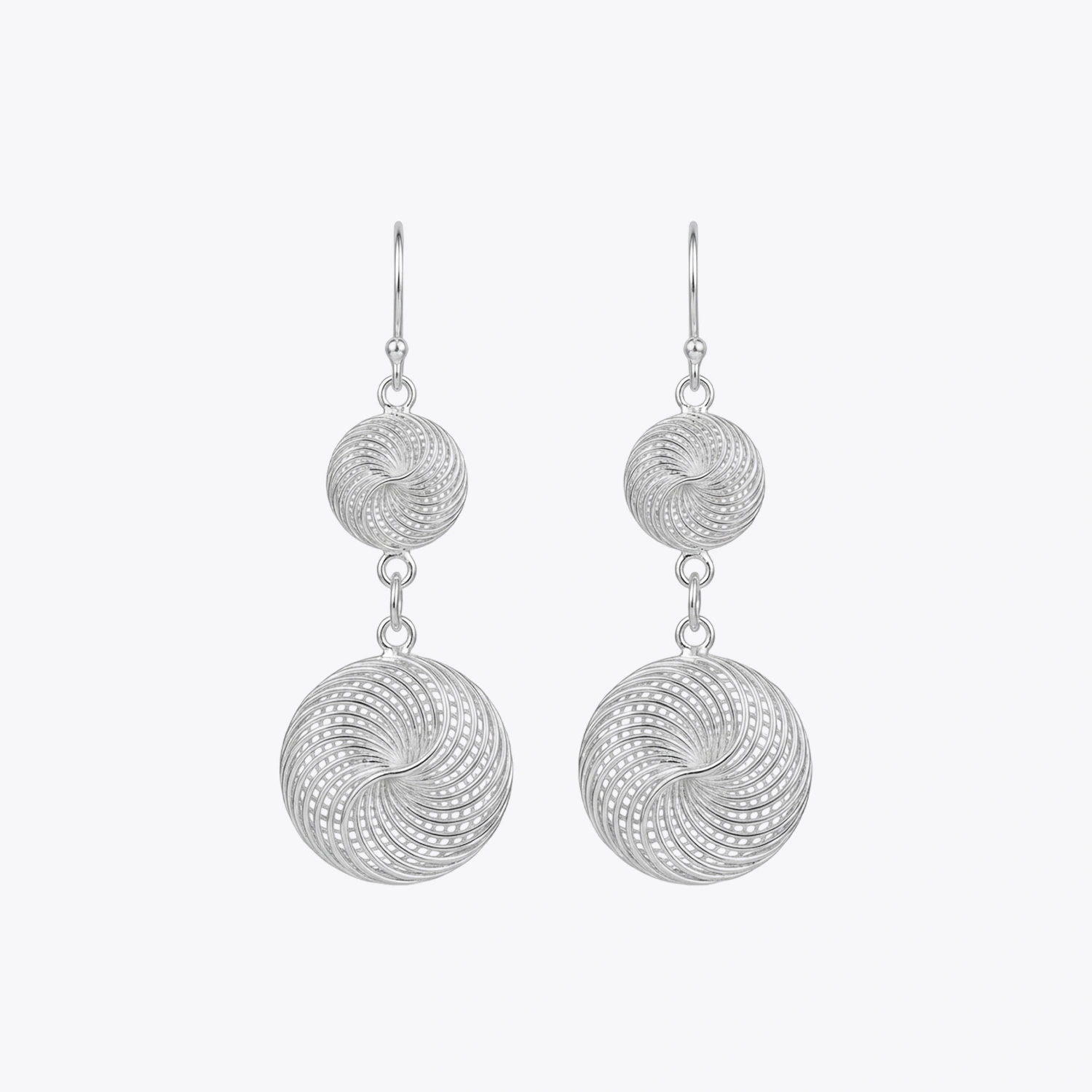 Swirl Aura Silver Drop Earrings - Image 3