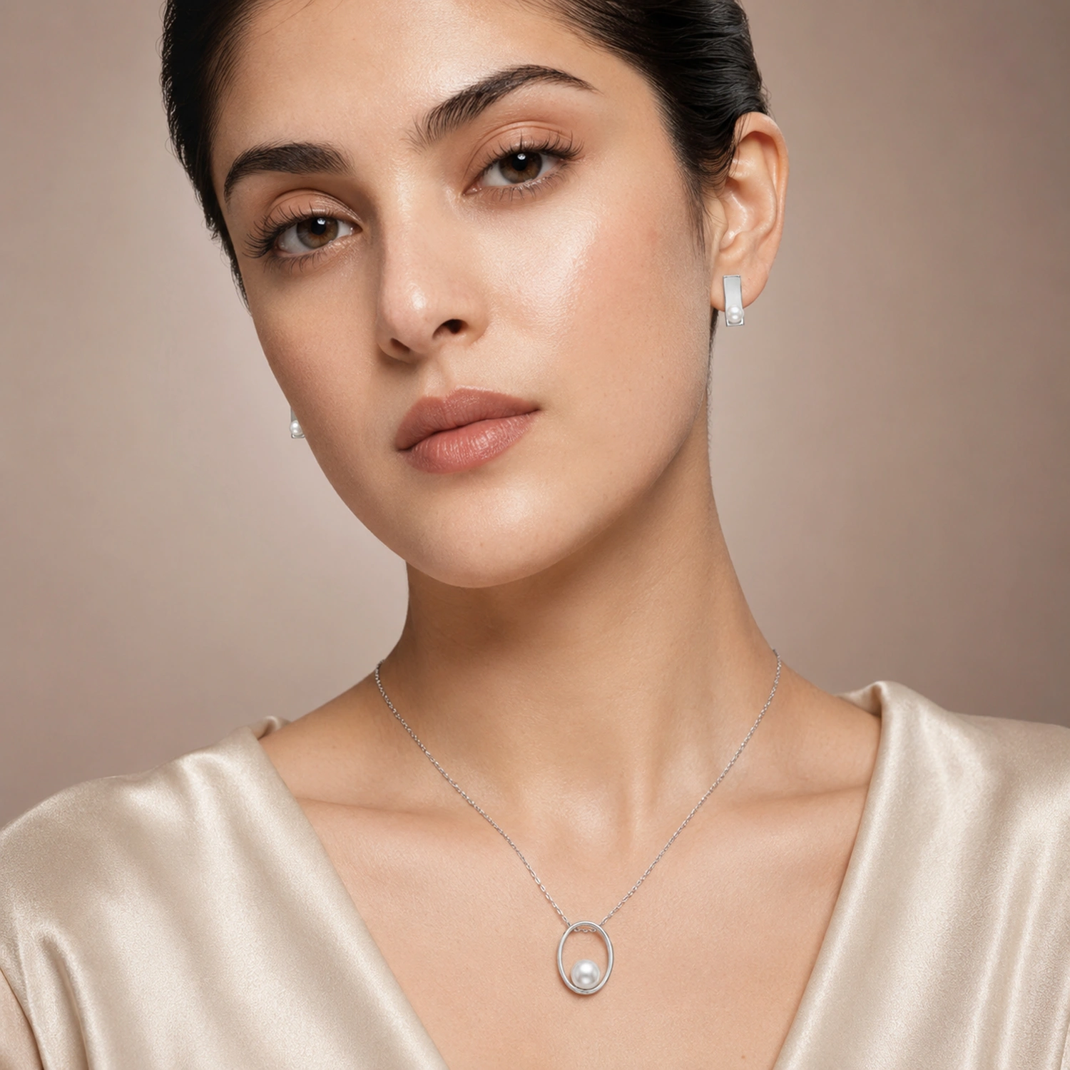 Alencia Minimalist Geometric Pearl Set - Image 2
